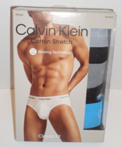 Calvin Klein 3 Pack Mens XXL 44-46 Hip Brief Underwear Black Cotton New - £23.34 GBP