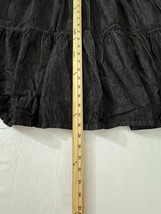 Time & Tru Women's Black Cotton Full Button Front Tiered Skirt Size 12 Waist 32" image 13
