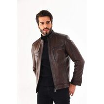 Vinci The Rossi Dark Brown Leather Men Jacket image 3