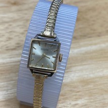 Vintage Ankra 71 Lady Gold Tone Square Stretch Band Hand-Wind Mechanical Watch - £18.30 GBP