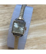 Vintage Ankra 71 Lady Gold Tone Square Stretch Band Hand-Wind Mechanical Watch - $23.27