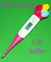 Adult Pediatric Digital Thermometer F and C Flexible Soft Tip  - £11.81 GBP