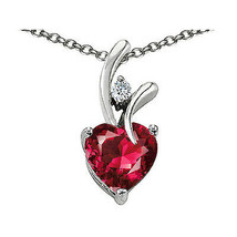 7MM OR 9MM HEART SHAPE RUBY PENDANT SOLID 14K YELLOW OR WHITE GOLD SETTING  - £23.85 GBP
