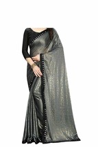Vintage Women&#39;s Woven Lycra Saree With Blouse Piece amazing party wear saree - £21.59 GBP