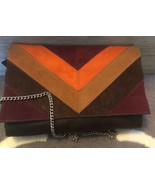NWT GUESS Nakieta Faux Leather/Suede Foldover Magnetic Snap Handbag MSRP... - €33,76 EUR