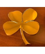 Gerity Shamrock 1981 Good Luck Desk Paperweight 4 Leaf Clover Office - $20.56 CAD