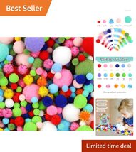 Fluffy Crafts: 900 PCS Polyester Pom Poms in Glitter &amp; Solid Colors for ... - $19.75