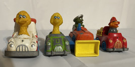 4 Vtg Die Cast Sesame Street Muppets Playskool Metal Toy Cars 1980s. Oscar + - £20.38 GBP