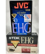  TDK &amp; JVC TC-30 EHG VHS-C 2-Pack Video Cassette Japan Extra High Grade - $18.94 CAD