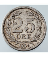1881-EB Sweden 25 Ore Silver Coin in XF Condition KM #739 - €52,24 EUR