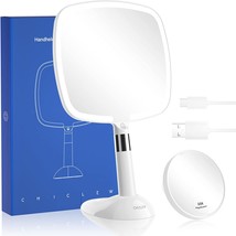 Rechargeable 2 In 1 Hand Held And Table Light Up Mirrors For Makeup, 3 Color - £32.99 GBP