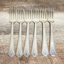 Oneida Community DEAUVILLE Silver Plate 1929 Silverware Forks  Set of 6 - £19.45 GBP