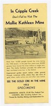 Mollie Kathleen Mine Brochure Cripple Creek Colorado 1953 - £12.51 GBP