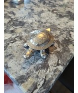 4.5&quot; Pewter? Turtle desktop decorative votive candle holder - $11.88