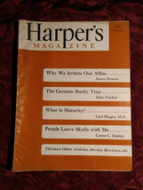 Harper&#39;s May 1951 James Reston Aldridge Loren Eiseley Rolfe Humphries James Mich - £6.94 GBP