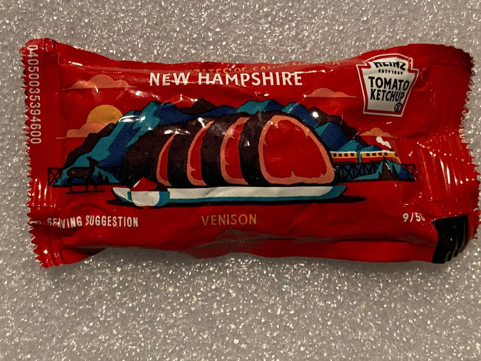 Primary image for 1 Heinz United States Of Saucemerica Ketchup Packet New Hampshire #9/50 NEW ss1