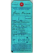 1952 Pan American Airlines Unaccompanied Baggage Check TIcket Tag - $18.73 CAD