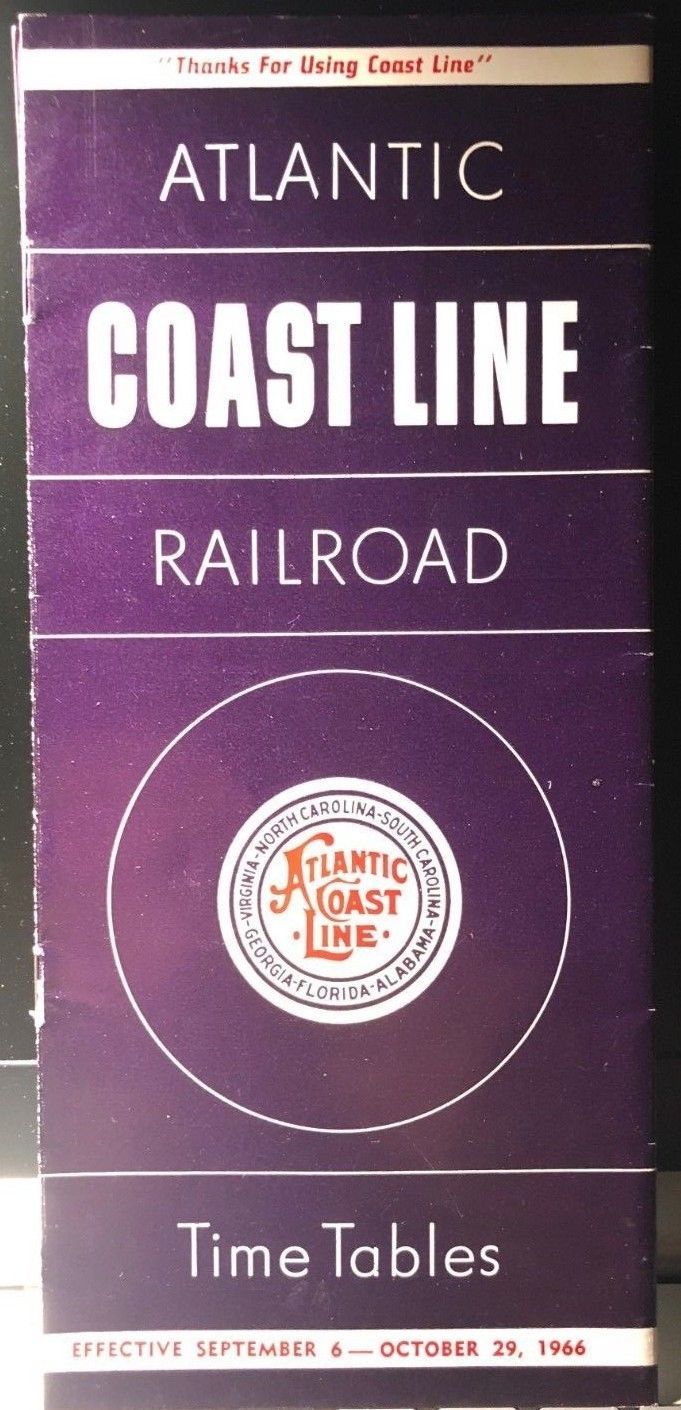 ATLANTIC COAST LINE RAILROAD Time Tables September 6, 1966 - $9.89