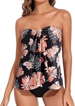 Tempt Me  2Piece  Tankini Top Swimsuit Bikini XL(US 16) Floral Black - $21.99