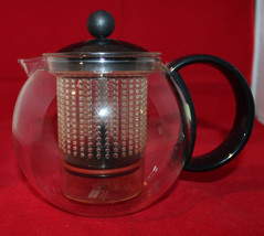 Bodum Assam Glass Teapot Tea Pot Clear Black Handle with Lid Tea Press I... - £28.57 GBP