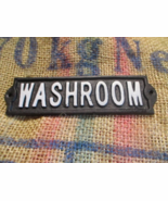 Rustic Cast Iron Washroom Sign Gas Station Bar Pub Bathroom Plaque Wall ... - $262.13 MXN