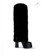 AZALEA WANG COCO FUR FOLD OVER BOOT IN BLACK Sz 11 New - $286.11