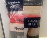 5 Reebok Womens Panties XL 16 Seamless Hipster Black Pink Tan Light Pink... - $12.65