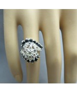 14k White Gold Diamond Sapphire Ring Flower Trubrite 7.95g Size 6 Vintag... - £796.99 GBP