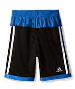 Adidas Boys' Athletic Shorts ,Size 7X  , Black/Blue/White,New - $12.99