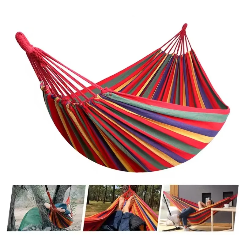 Outdoor Canvas Hammock Thickened Hammock Camping Swing Hammocks with Tre... - $13.00