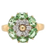 1.3ctw Tsavorite Garnet &amp; Diamond 14k Yellow Gold Ring 2.9g Size 6.25 - $779.10