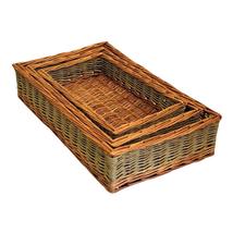 Set of 3 Dovedale Wicker Serving Trays - £44.68 GBP