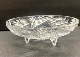 Heisey Vintage Lead Cut Crystal Glass 3 Footed Crystal Bowl Dish Pinwhee... - £23.36 GBP