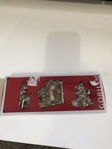 Gorham Silver Plated ornaments lot of 3 new Santa Reindeer Northpole  - $6.92