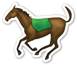 15x13cm Vinyl Sticker horse equine race racing jumping animal laptop emoji - £3.38 GBP