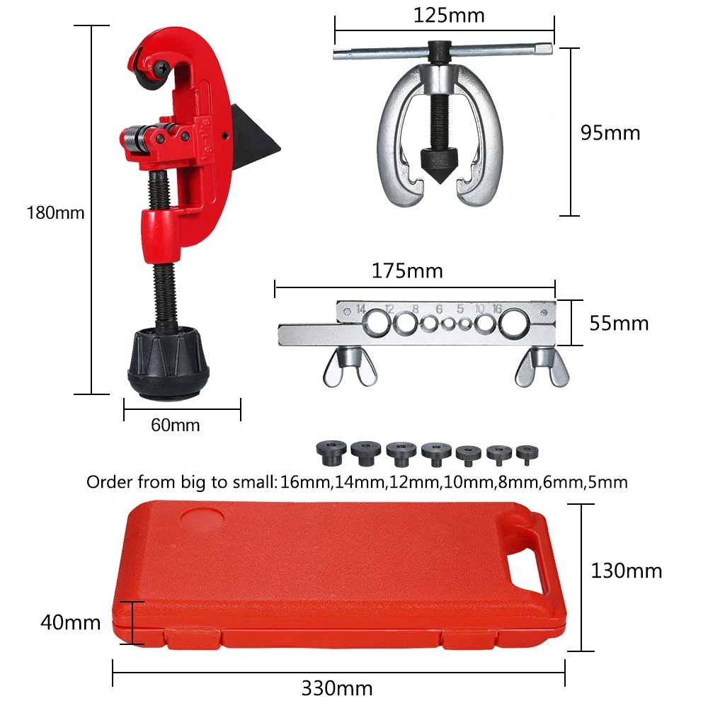 9pcs Double Pipe Flaring Tool Kit Set  Bender Pipe Repair Mechanic ke Pl... - $1,707.03 MXN