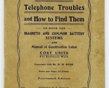 ORIGINAL 1911 Hyde&#39;s Telephone Troubles and How to Find Them - £391.41 GBP