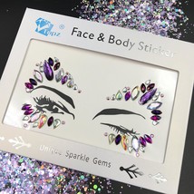 Face halloween makeup face gems sticker purple face jewels festival eyeb... - £19.80 GBP