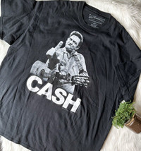 Jim Marshall Clothing Men&#39;s T-Shirt Black &quot;Johnny Cash&quot; Logo Middle Fing... - £17.29 GBP