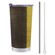 Mondxflaur Retro Belgium Flag Steel Thermal Mug Thermos with Straw for C... - $20.98