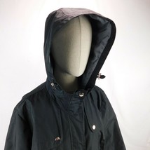 Croft &amp; Barrow Women Black Hooded Rain Jacket Coat Sz XL - £21.23 GBP