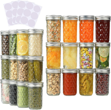 Mason Jars 8 Oz 24 Pack Canning Jars with Airtight Lids and Bands, Ideal for Fer - £34.35 GBP
