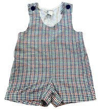 Vintage Toddler Plaid Romper Primary Colors 18 Months Classic Multicolor - $456.87 MXN