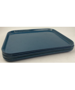 Lot of 6 x Vintage Carlisle Fiberglass Cafeteria Tray Blue Form  18&quot; x 1... - $29.69