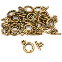 Plain Toggle Clasp Antique Gold Plated 15mm Approx 18 - £6.17 GBP