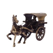 European Horse Cart Brass showpiece for Home Decor &amp; Gift Brown 15X8x9 - £33.87 GBP