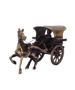 European Horse Cart Brass showpiece for Home Decor &amp; Gift Brown 15X8x9 - £33.95 GBP