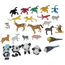 Plastic Animal Toy Lot Birds Reptiles Farm Animals 1 Dalmatian Pandas Fi... - $13.09