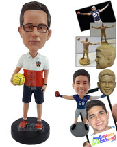 Personalized Bobblehead Volleybal coach holding a ball watch his team wi... - £71.14 GBP