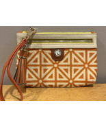 SPARTINA 449 Tassel Wristlet Clutch Orange White Lime Green Mermaid - $29.69